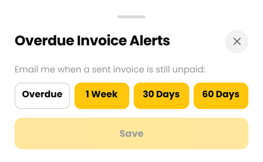 The Overdue Invoice Alerts sheet