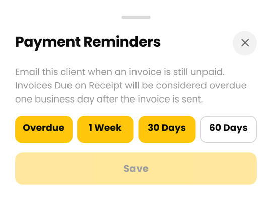 Payment Reminders for one client